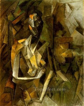 Mujer desnuda sentada 3 1909 cubista Pablo Picasso Pinturas al óleo